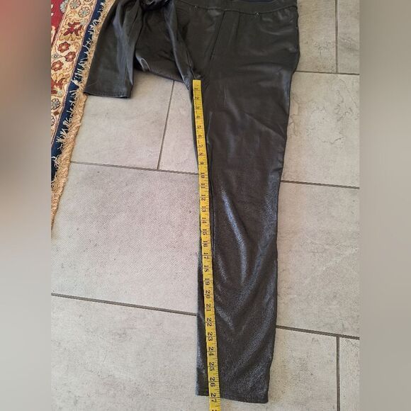 Spanx‎ dark brown faux leather leggins pants size M - Picture 8 of 8